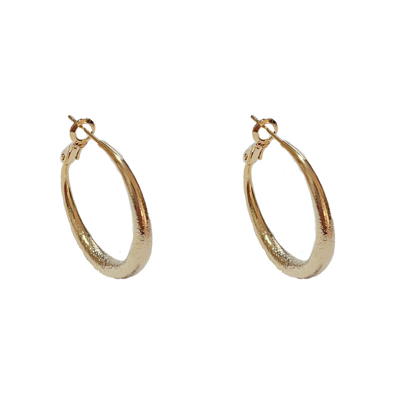 1:Gold-metal frosted gypsophila earrings (thick real gold plating)