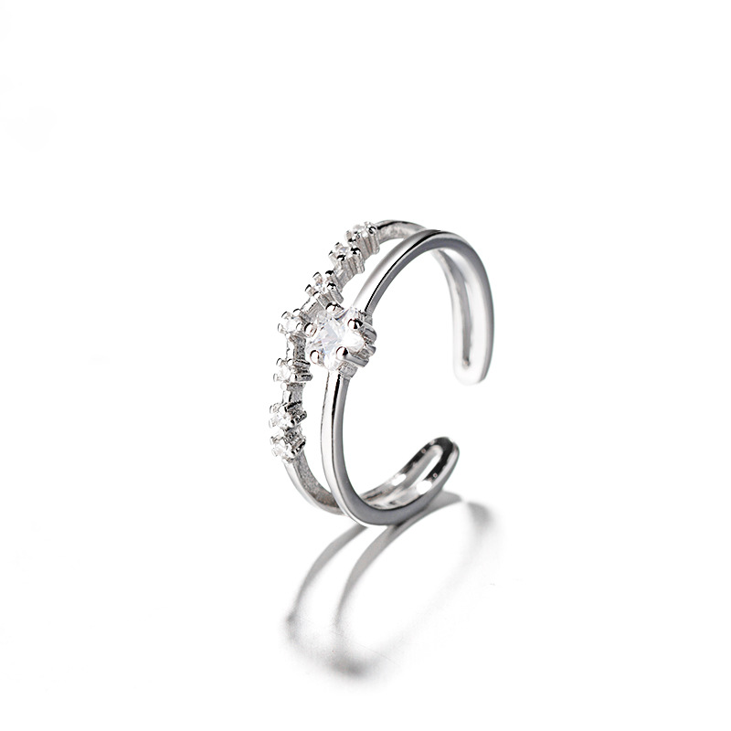 1:Double Star Ring (White Gold)