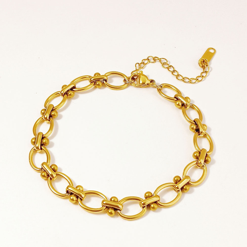 1:A205 hollow thick chain bracelet gold