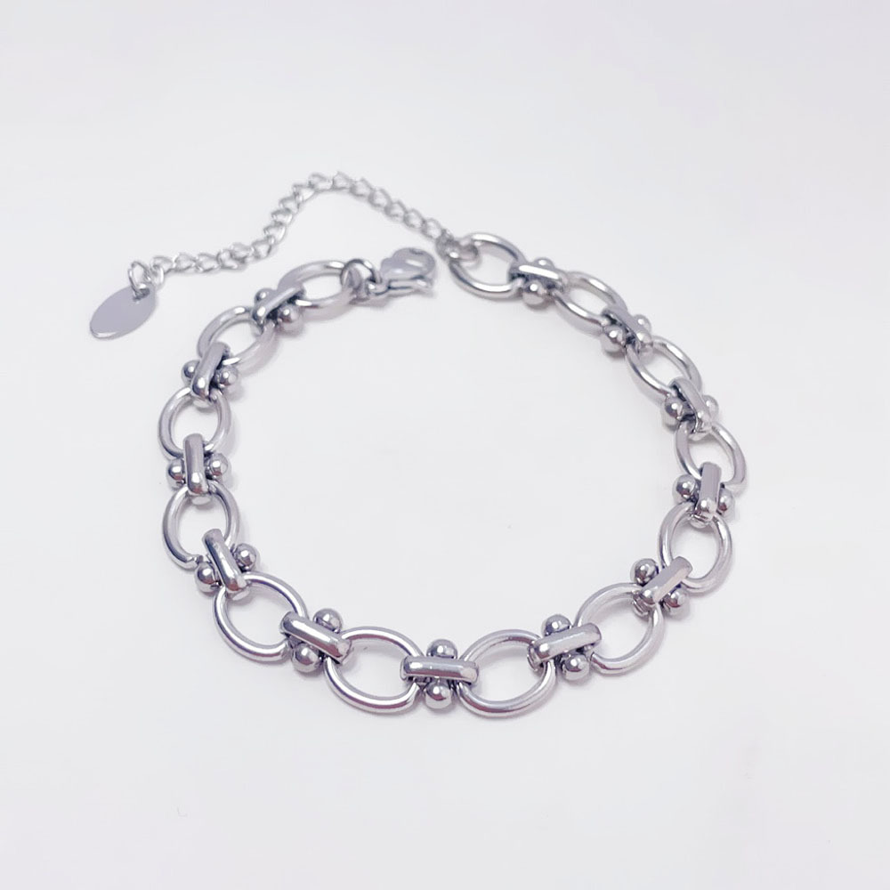 2:A205 hollow thick chain bracelet silver