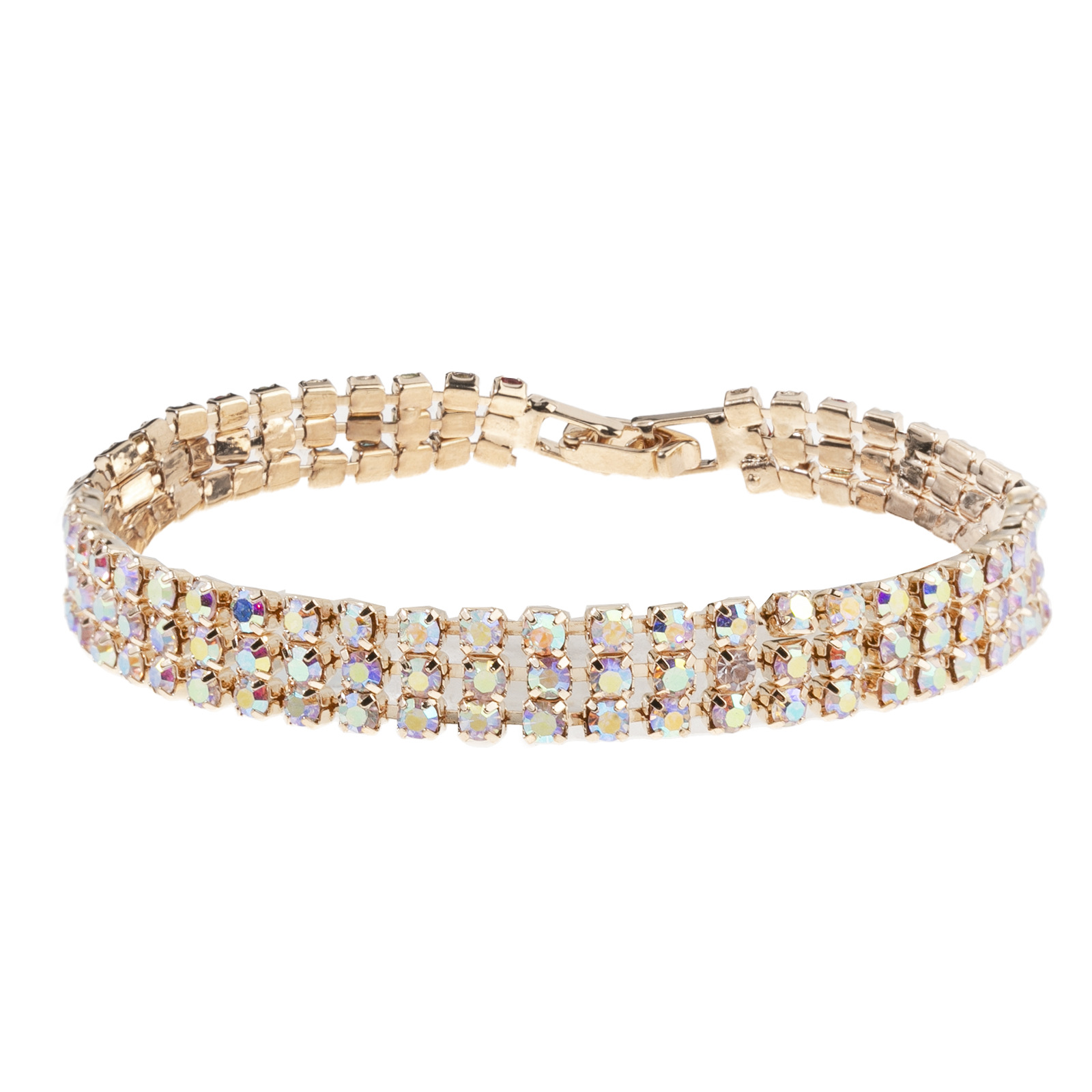 Gold plated ab color rhinestone