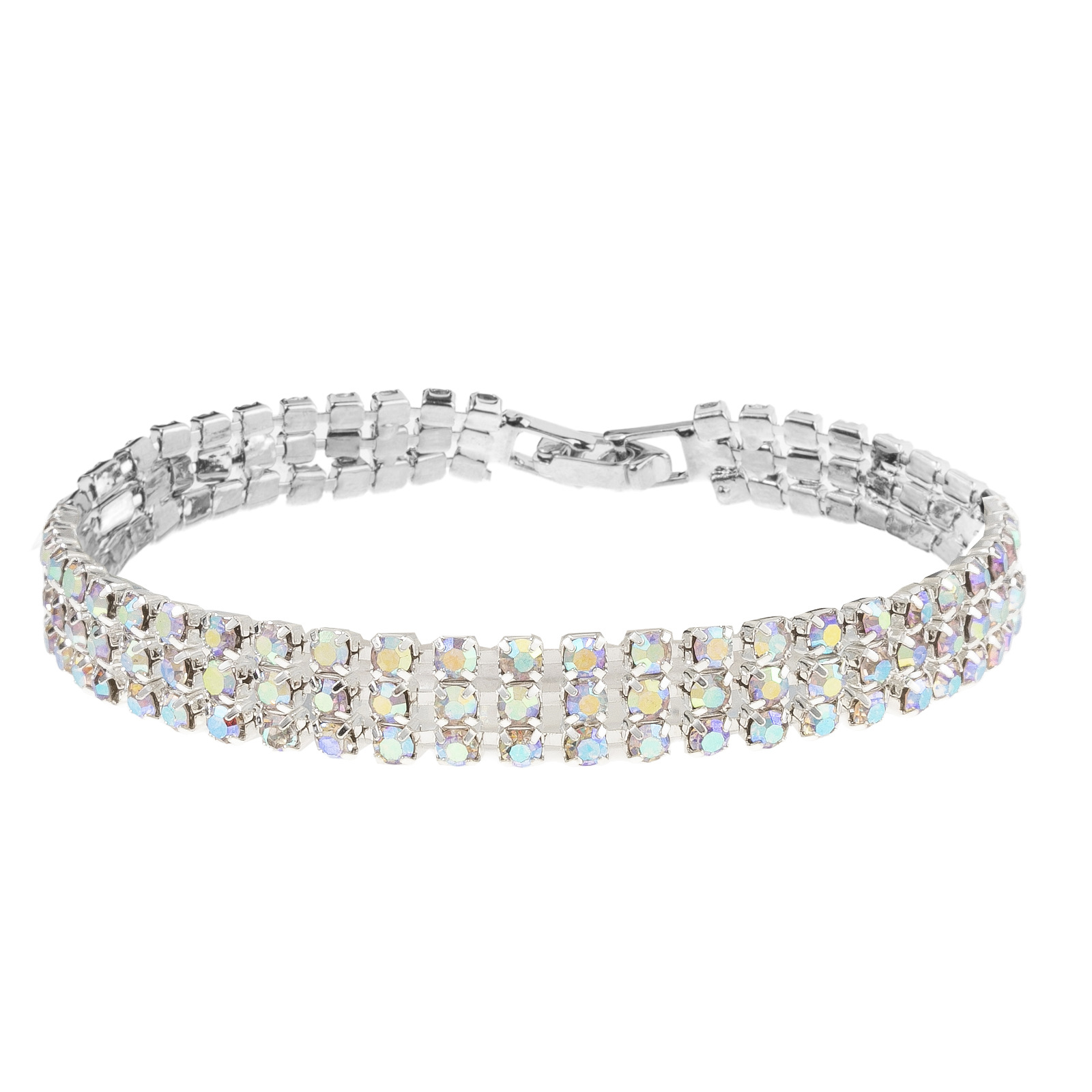 Silver plated ab color rhinestone