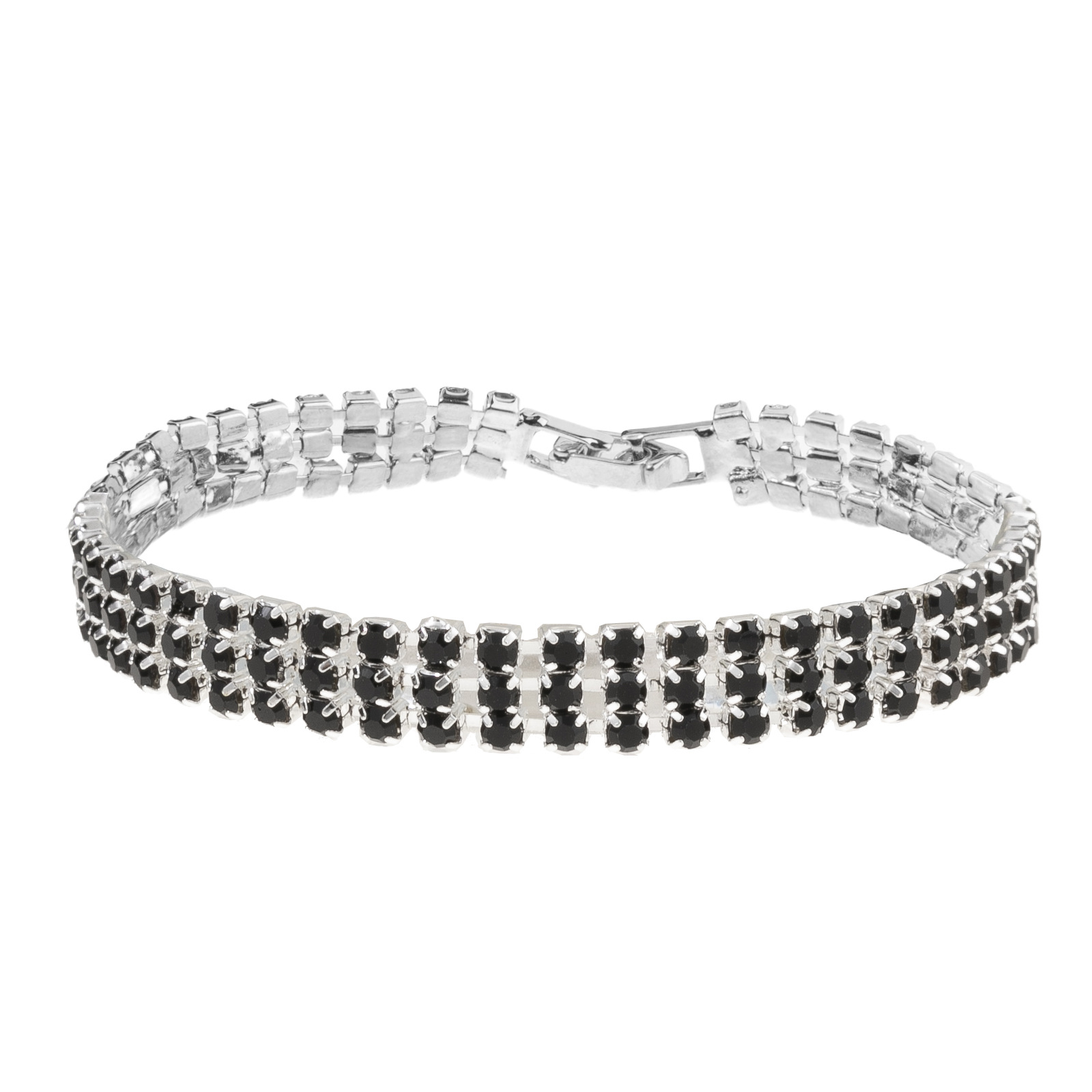 6:Silver black rhinestone