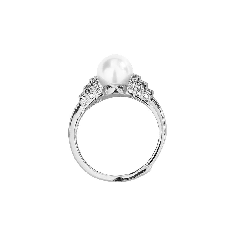 1:White Gold  pearl ring