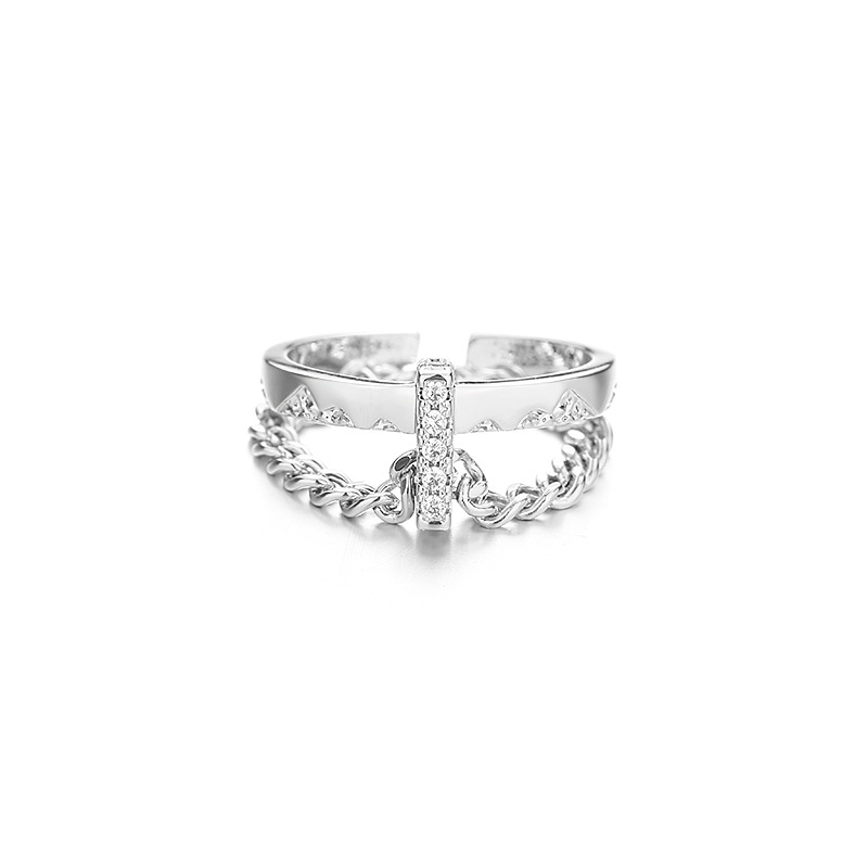 1:Cross chain ring (White Gold)