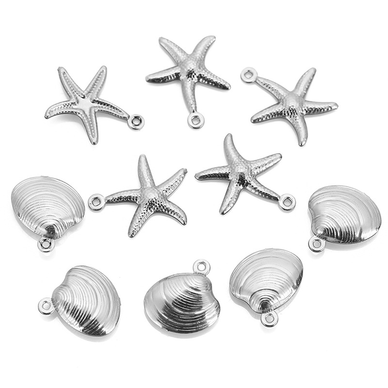 Steel color Starfish 15*19mm