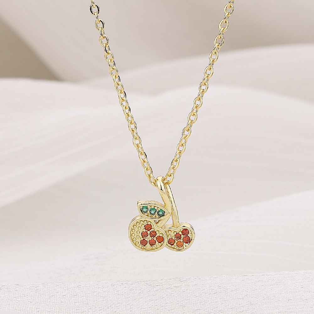 2:Gold cherry necklace