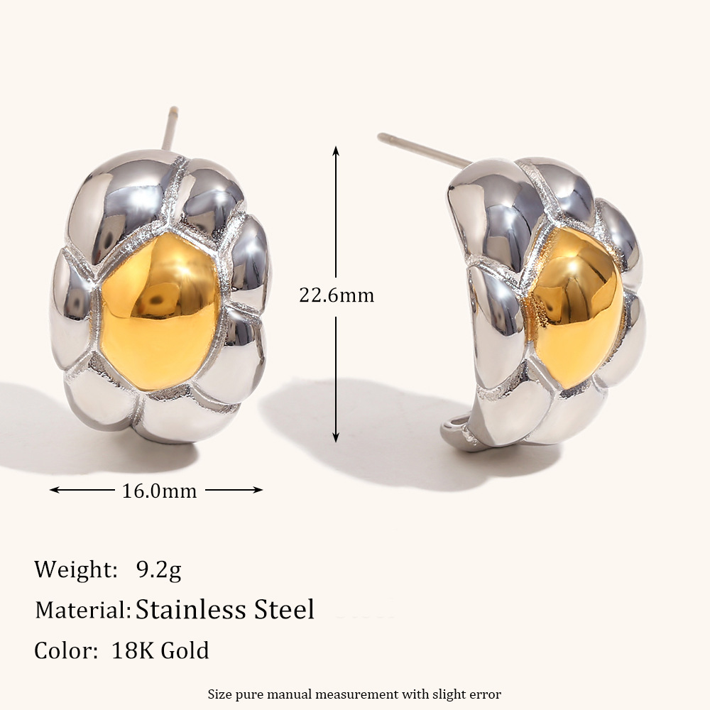 Armor wide horn stud earrings