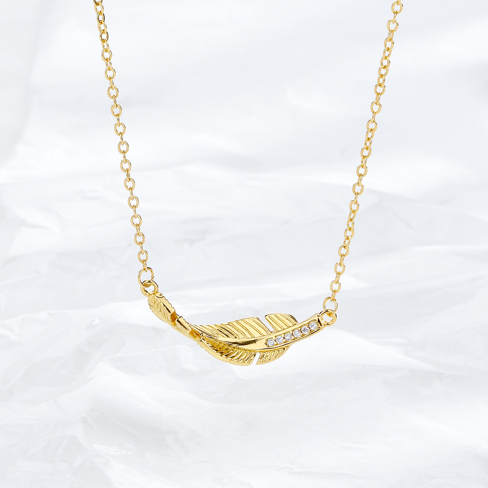 2:Gold Feather Necklace