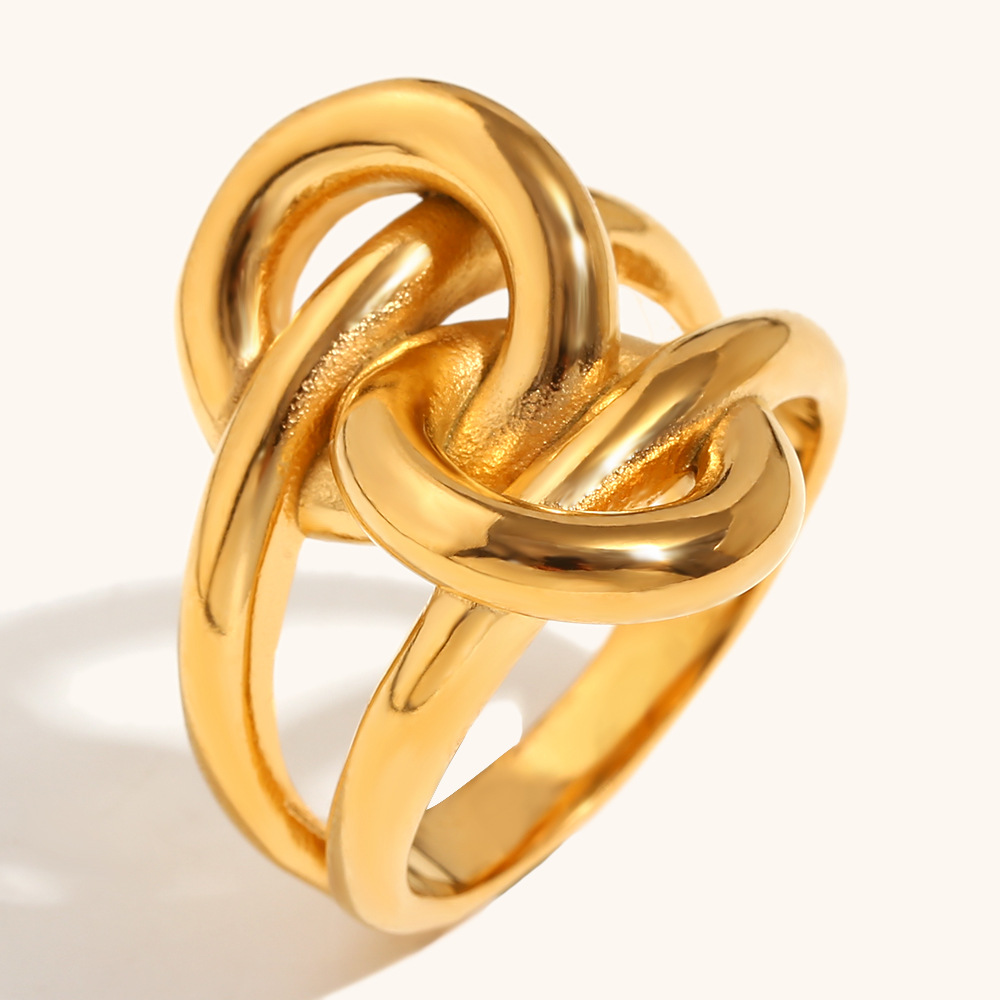 Double layer knotted wrap ring-gold US Size #6