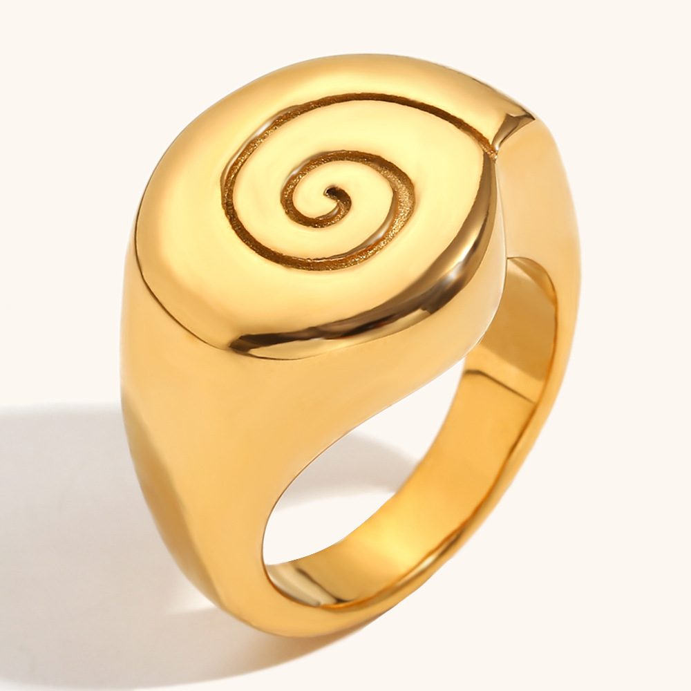 1:Conch ring face personalized ring-gold