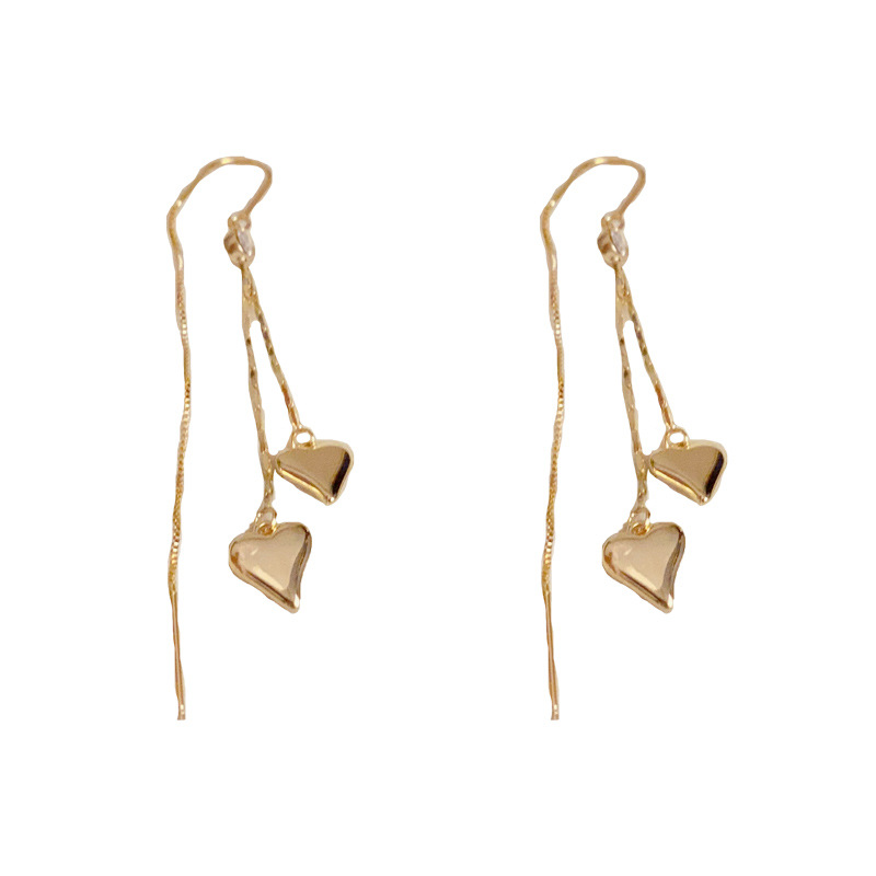 1:Gold-metal love long tassel ear wire (thick gold plating)