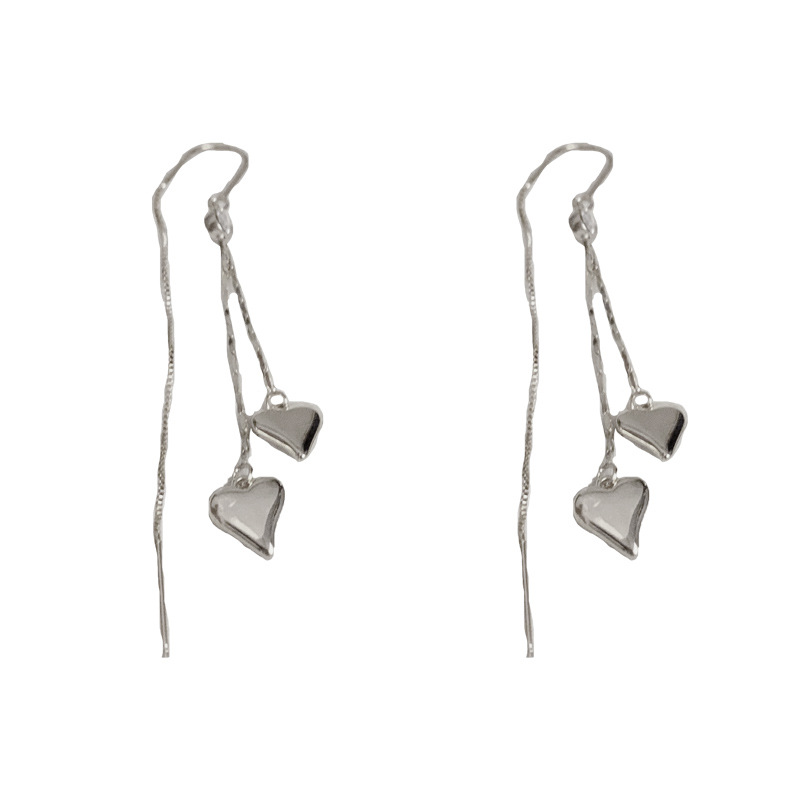 2:silver-metal love long tassel ear wire (thick gold plating)