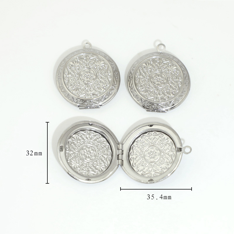 Round pattern box small 32*32mm Stainless steel bl