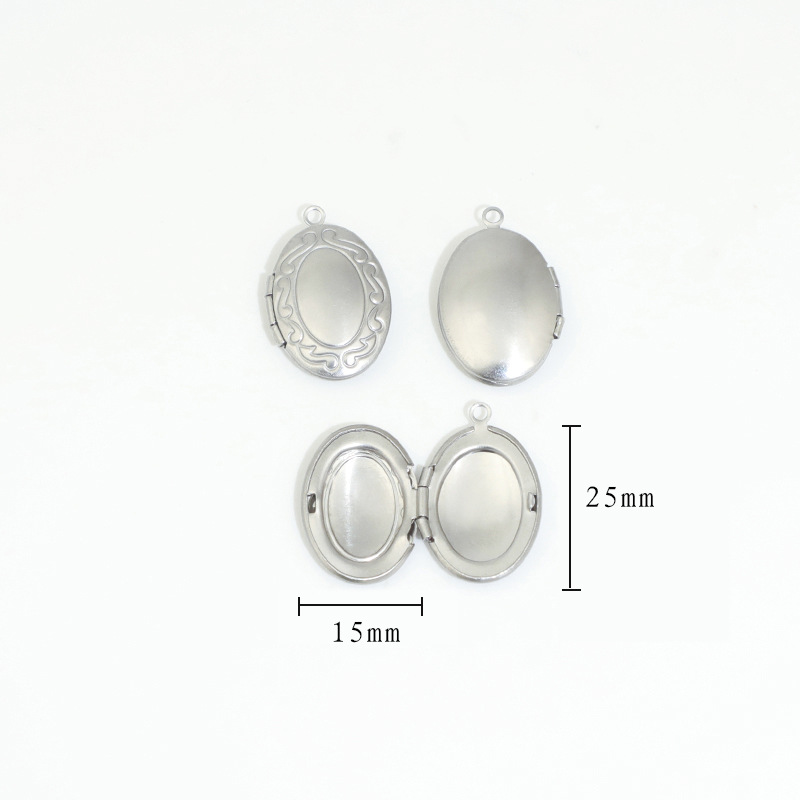 Oval Ruyi pattern box 15*25mm Stainless steel blan