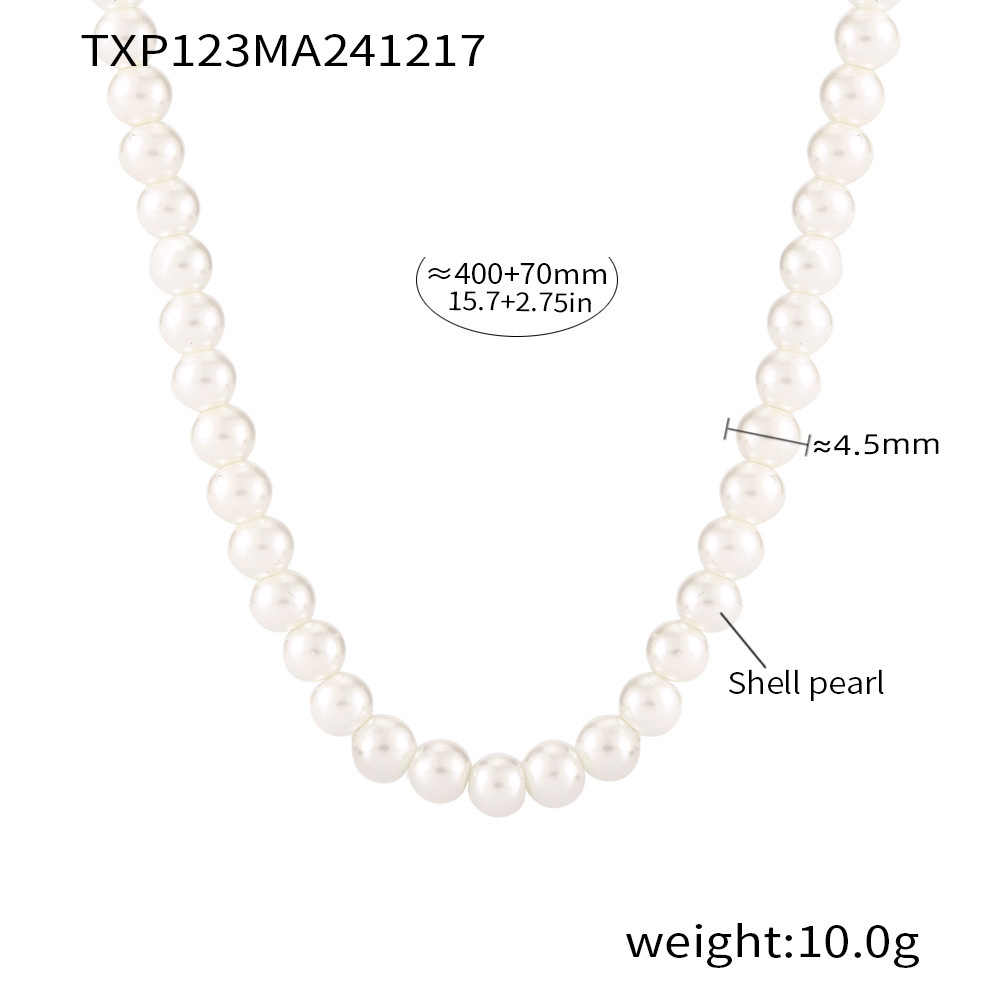 3:Txp123-gold shell bead necklace