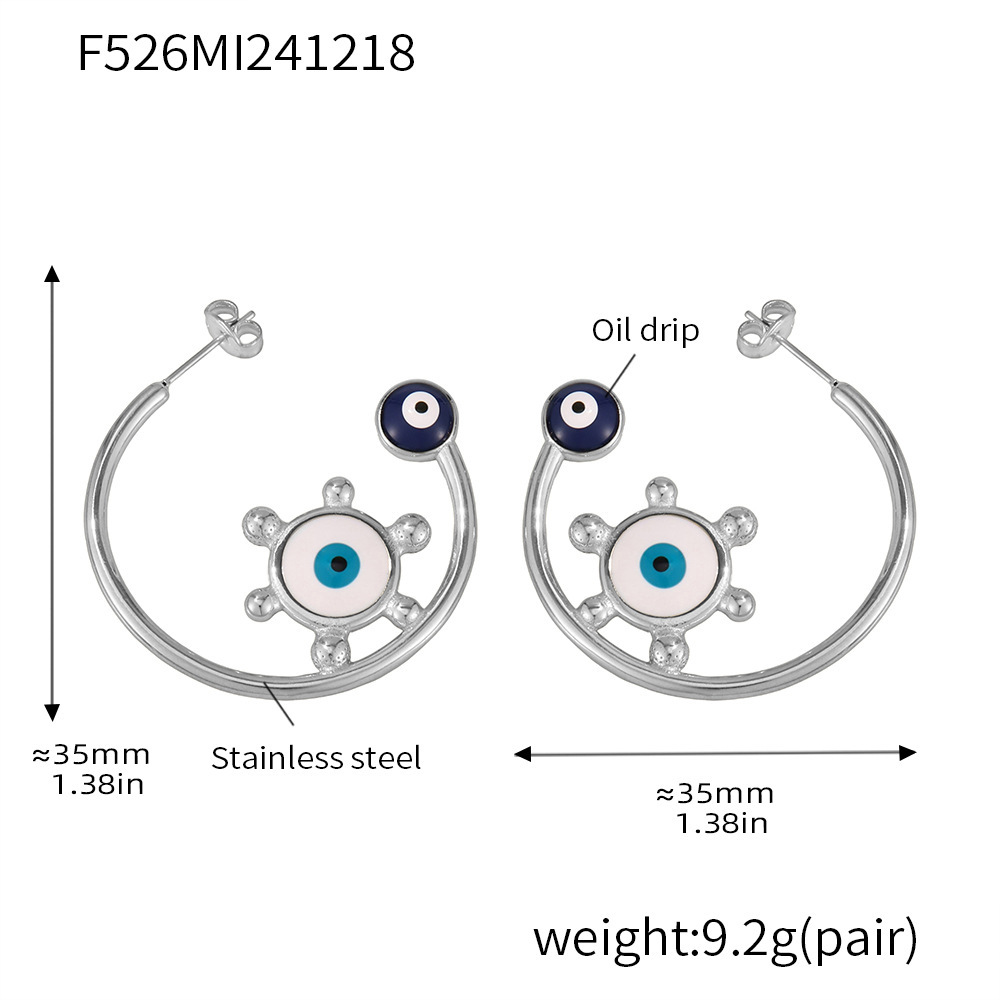 2:F526-steel color earrings