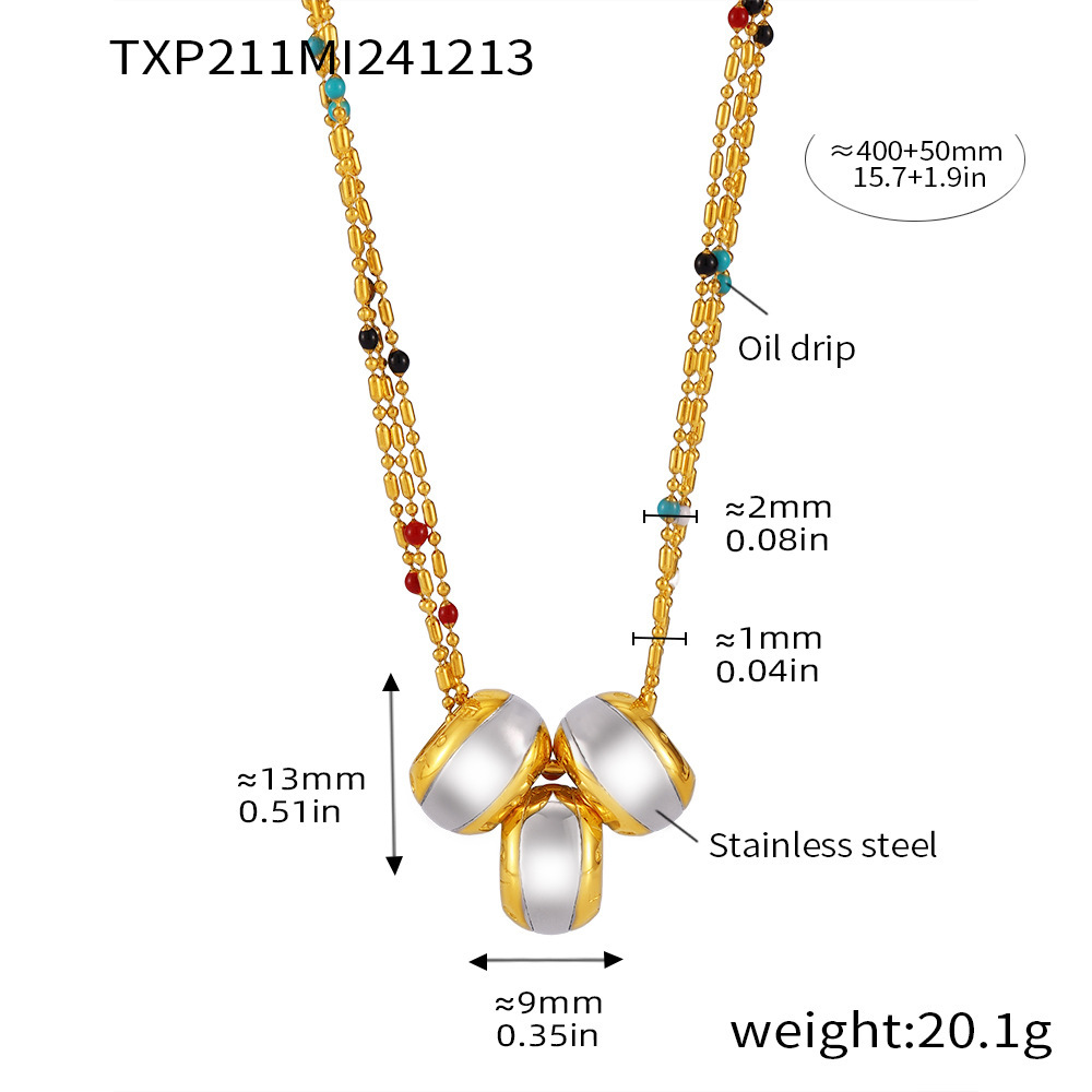 3:Txp211-gold three-layer necklace