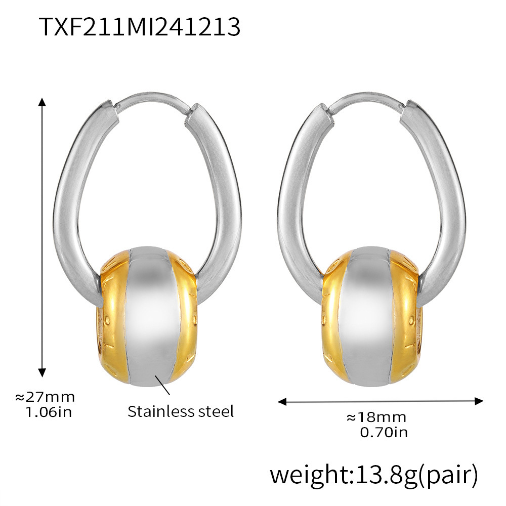 5:Txf211-steel color earrings