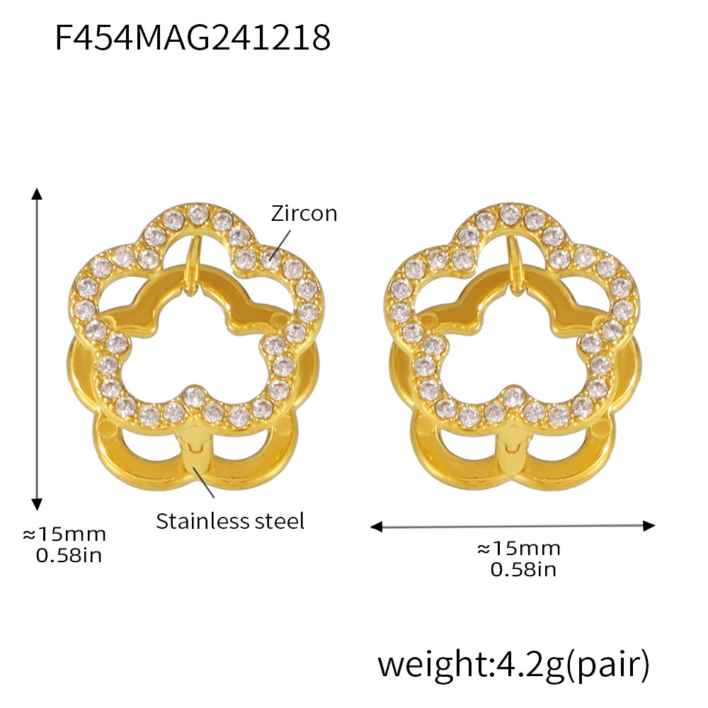 1:F454-gold zircon earrings