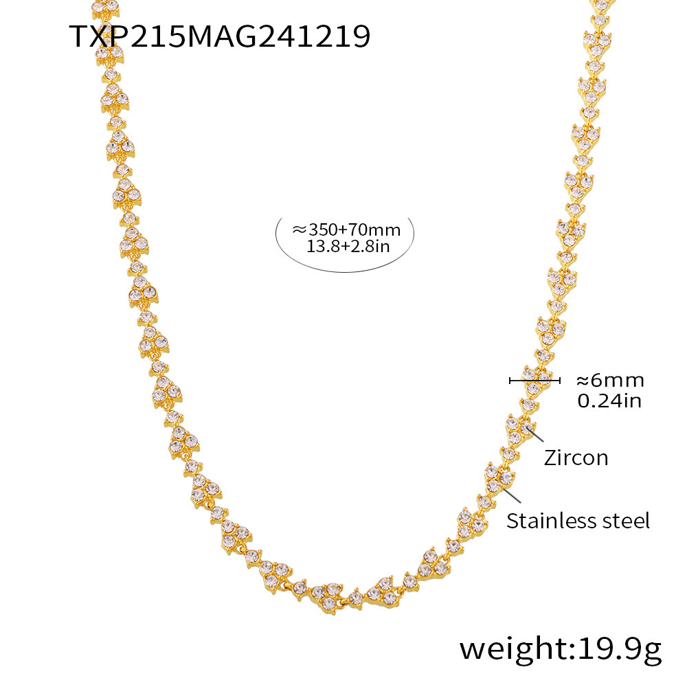 1:Txp215-gold white zircon necklace