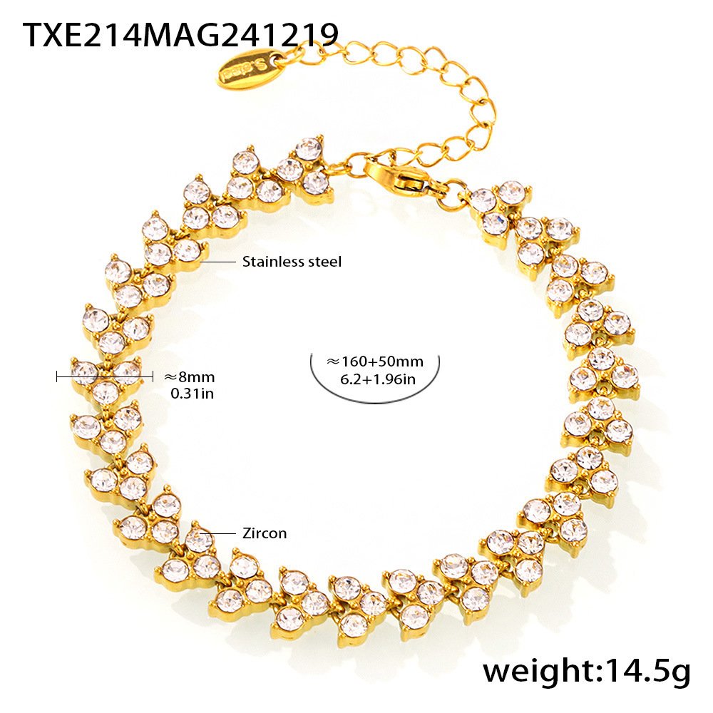 1:Txe214-gold white zircon bracelet