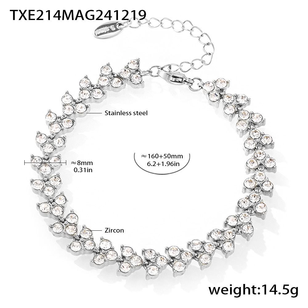 2:Txe214-steel color white zircon bracelet