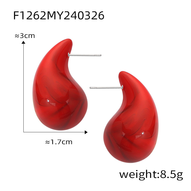 4:F1262-anko red earrings