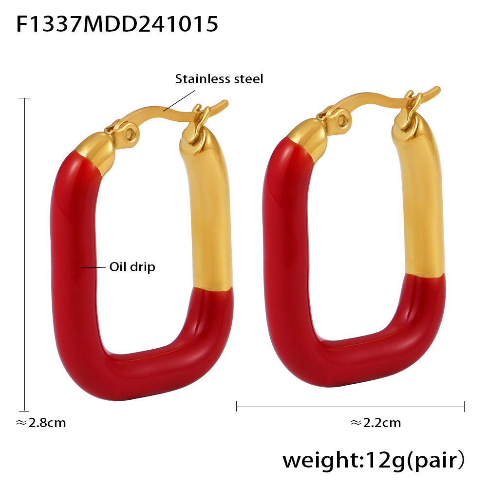 5:F1337-anko red earrings