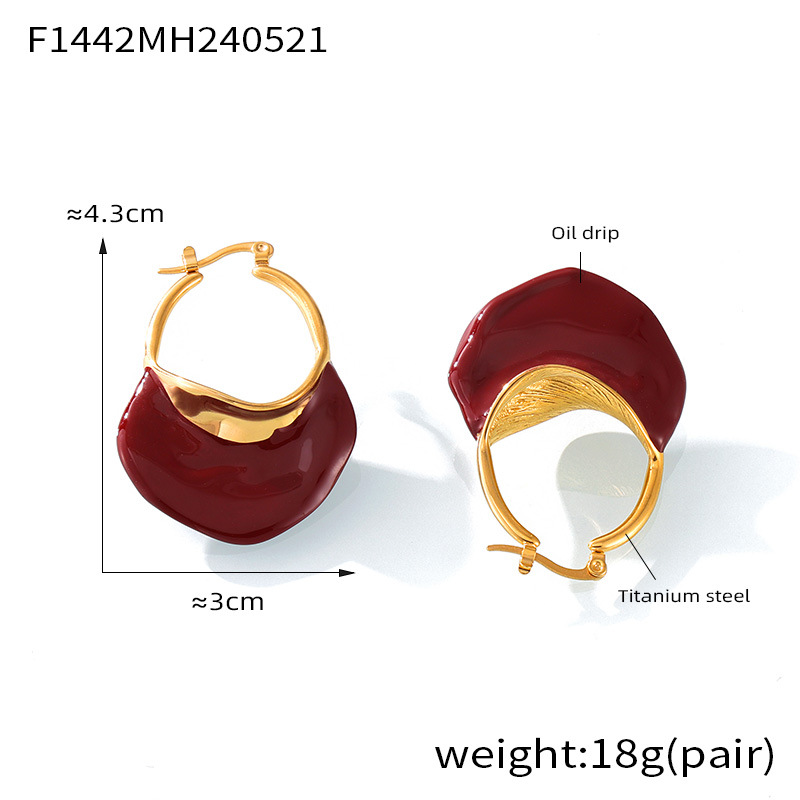 6:F1442-anko red earrings