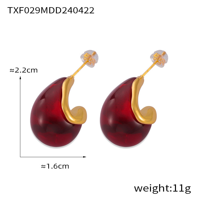 9:Txf029-anko red earrings