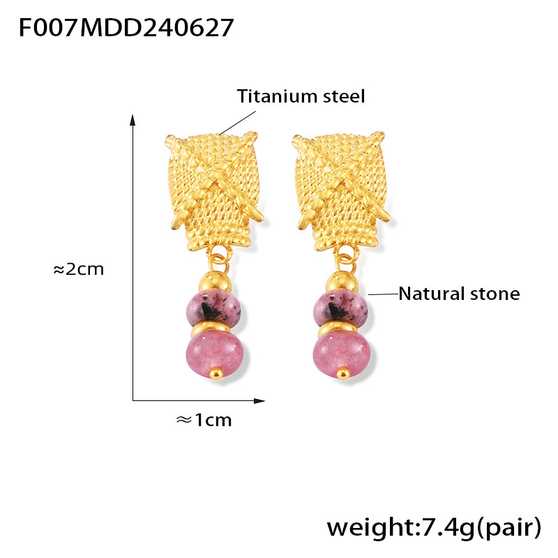 3:F007-purple drop earrings