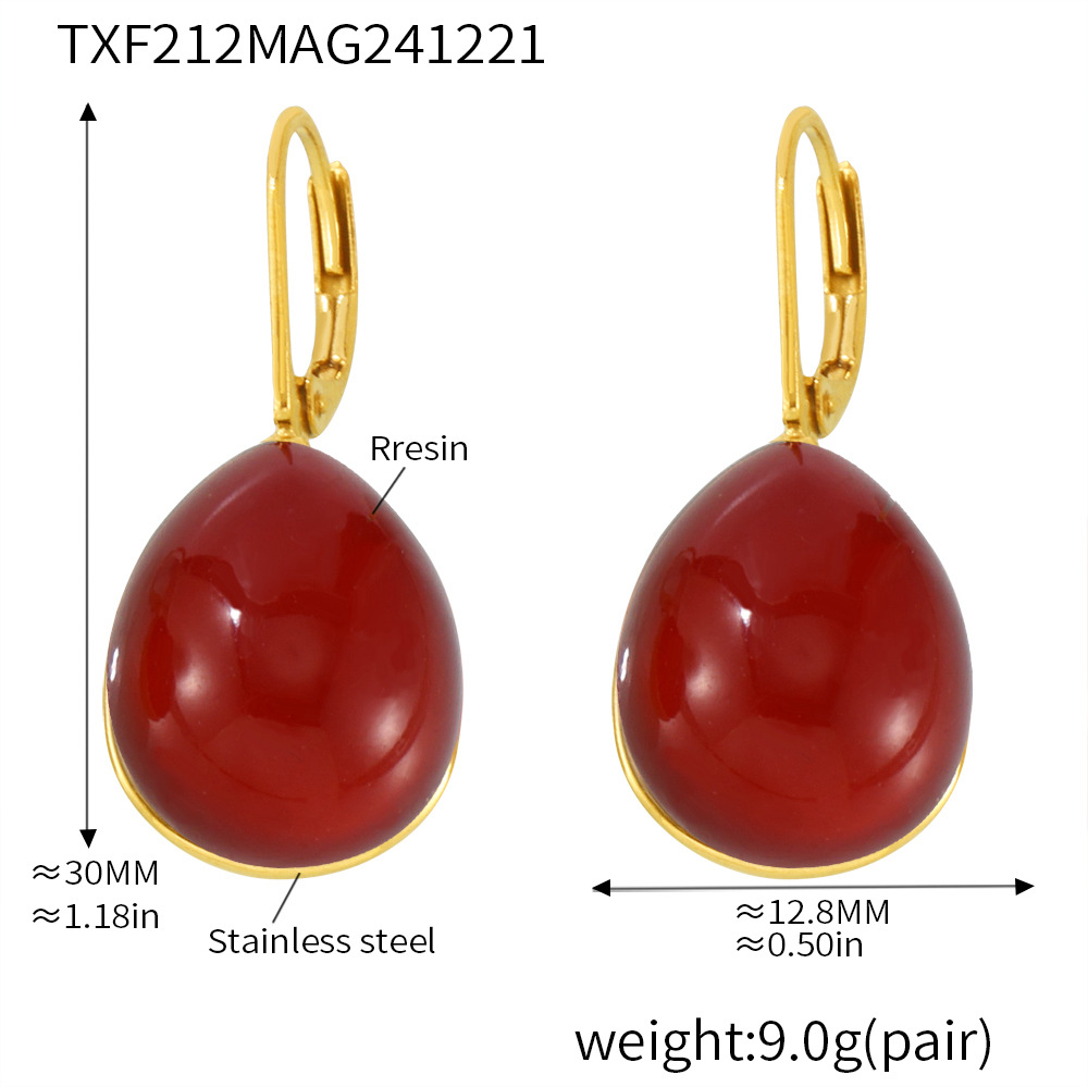 4:Txf212-red resin earrings