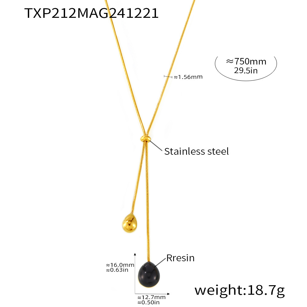 1:Txp212-black resin necklace