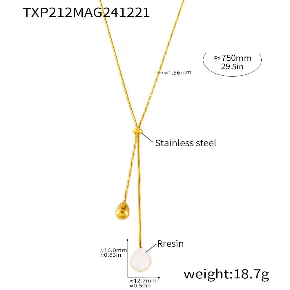 2:Txp212-white resin necklace