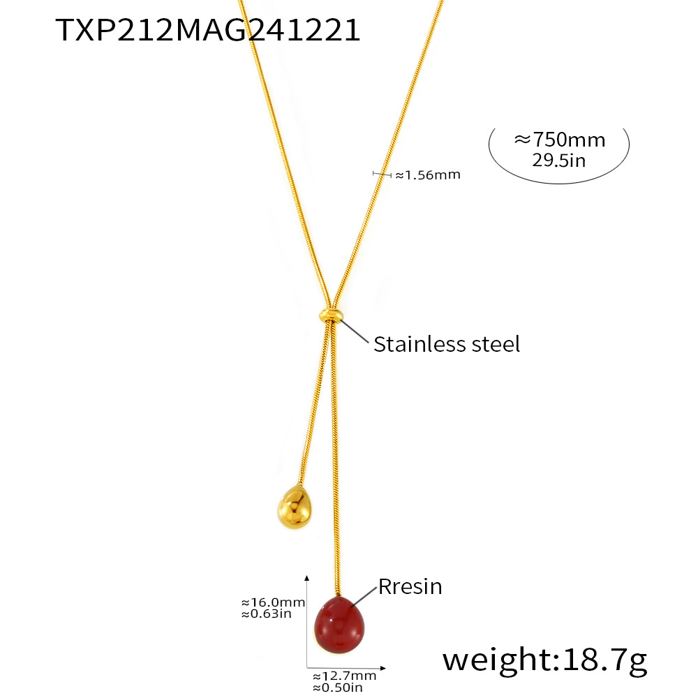 4:Txp212-red resin necklace