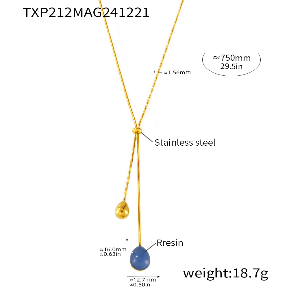 5:Txp212-blue resin necklace