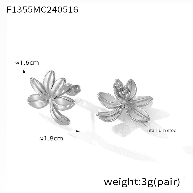 8:F1355-steel color earrings