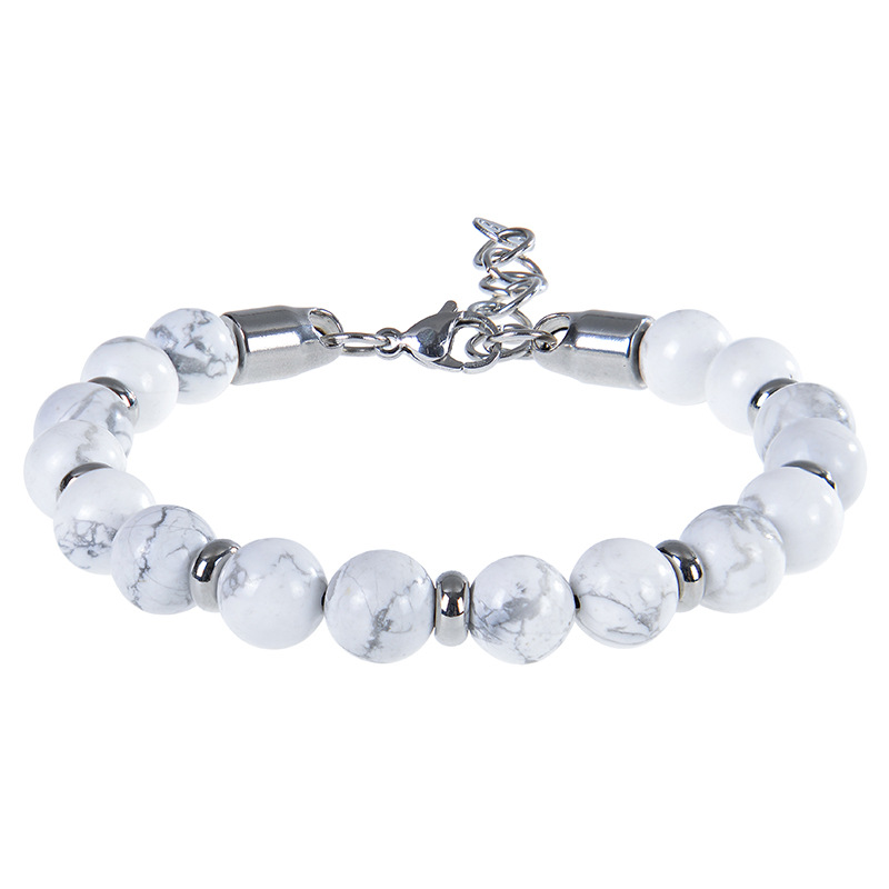 8:White turquoise bracelet