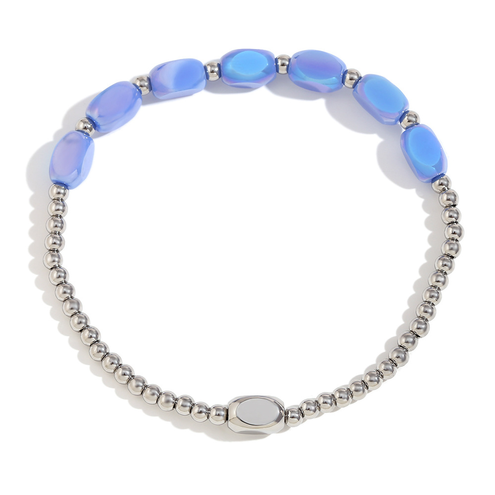 4:Handmade glass beaded bracelet-blue