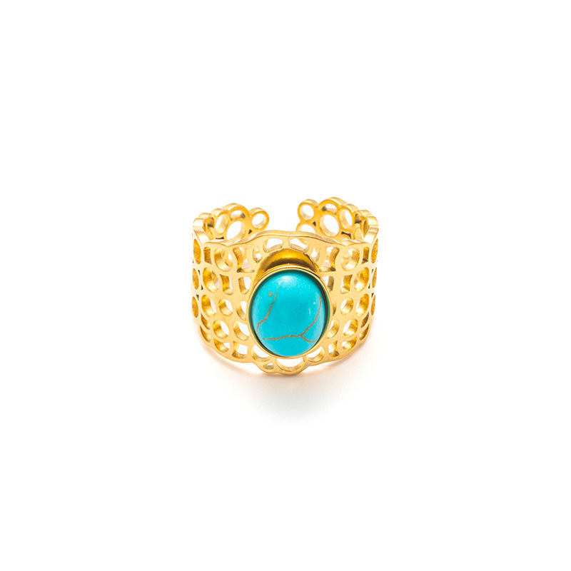 7:Blue turquoise gold ring