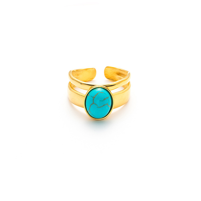 Blue turquoise gold ring