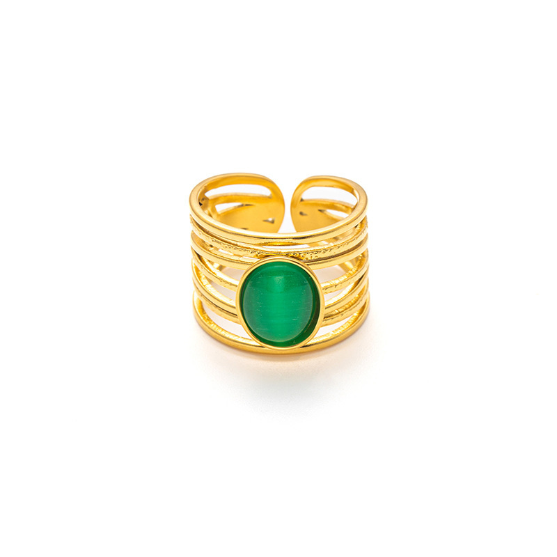 2:Grass green opal gold ring 1