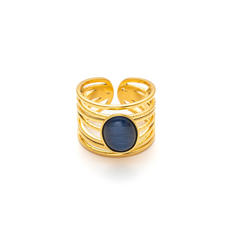 5:Blue cat's eye gold ring