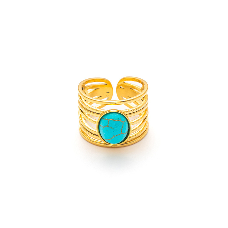 7:Blue turquoise gold ring