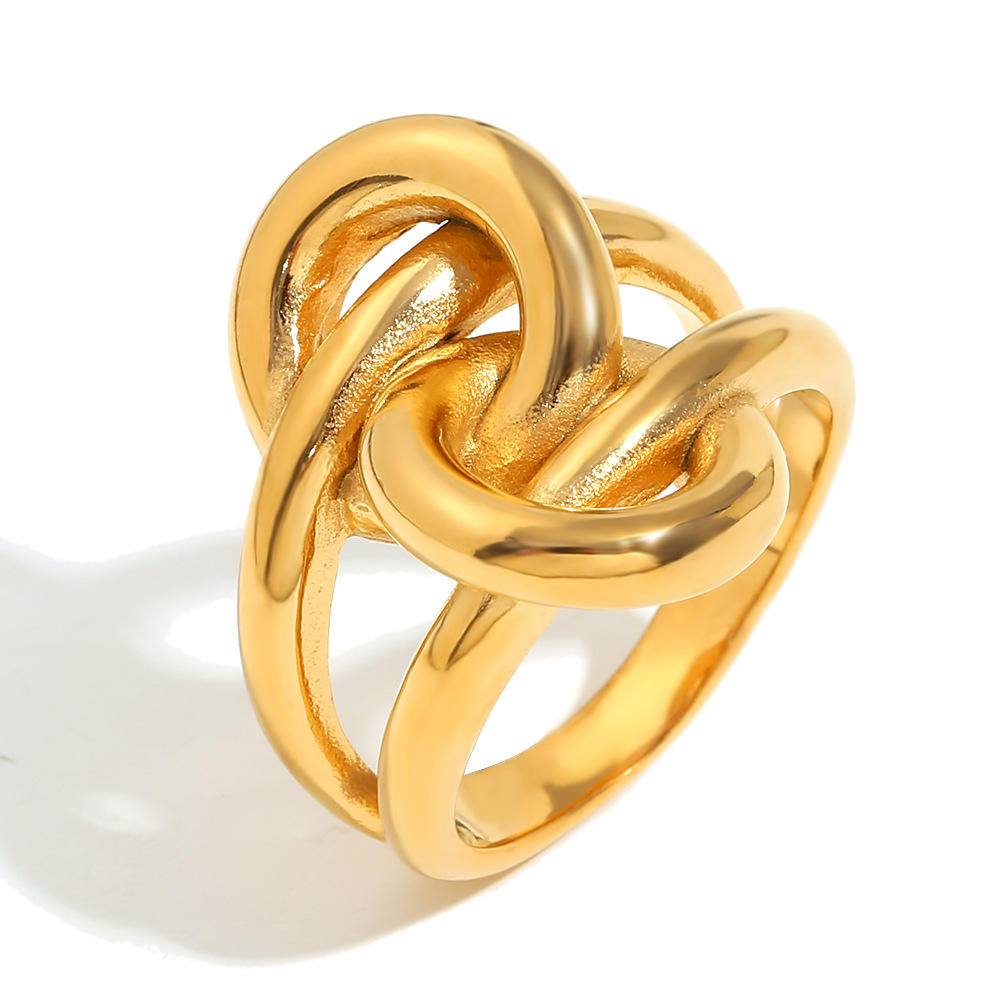 Double layer knotted wrap ring-gold US Size #6