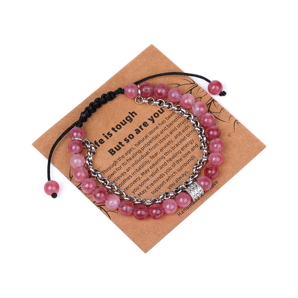 1:XH080A01 style 1 chain 6mm braided bracelet (with card)