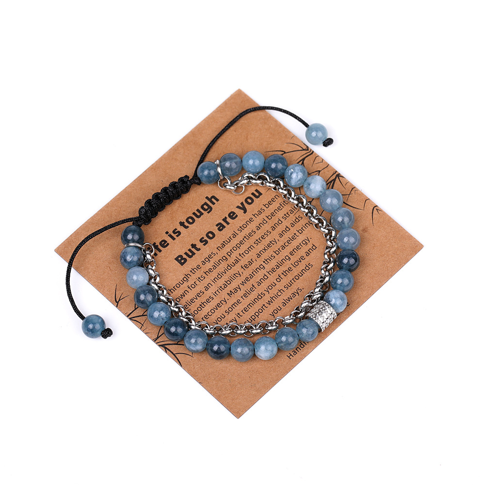 3:XH080A03 style 4 chain 6mm braided bracelet (with card)