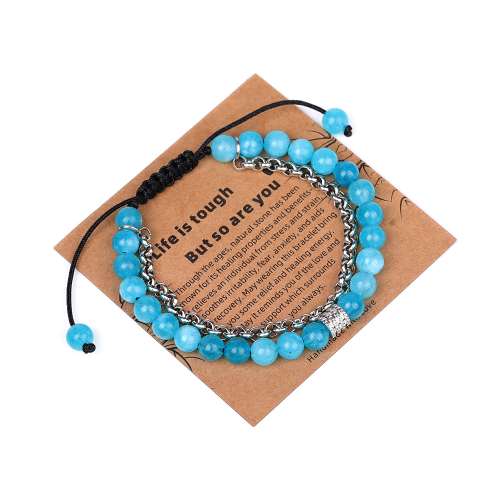 5:XH080A05 style 6 chain 6mm braided bracelet (with card)