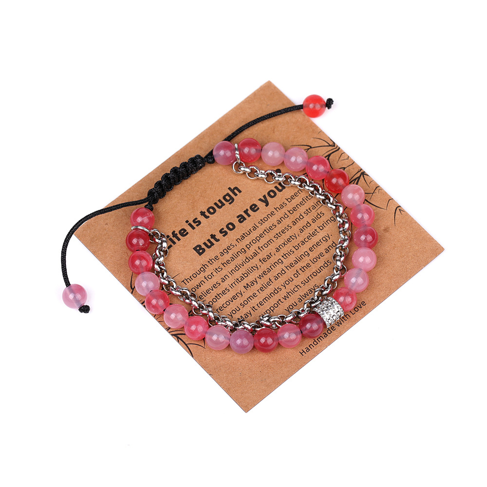 7:XH080A07 style 9 chain 6mm braided bracelet (with card)